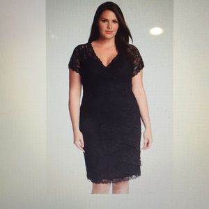 MARINA tiered lace dress BLUE size 18W sequin